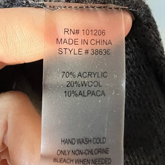 Soft surroundings alpaca wool blend black sweater textured soft cozy warm fall - Picture 6 of 9